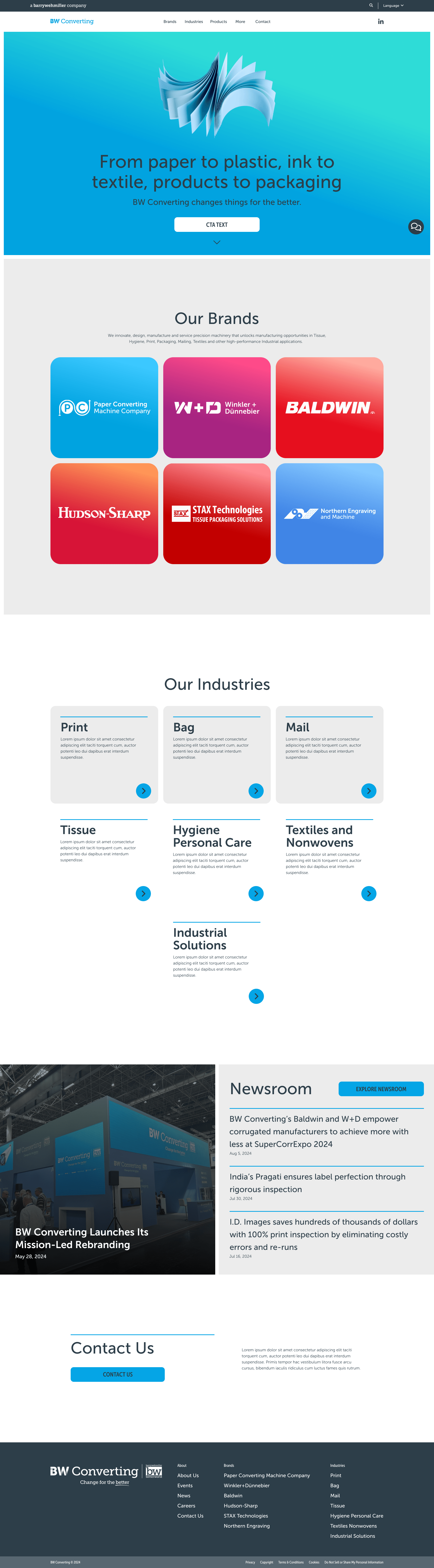 Homepage mid-fidelity design version one