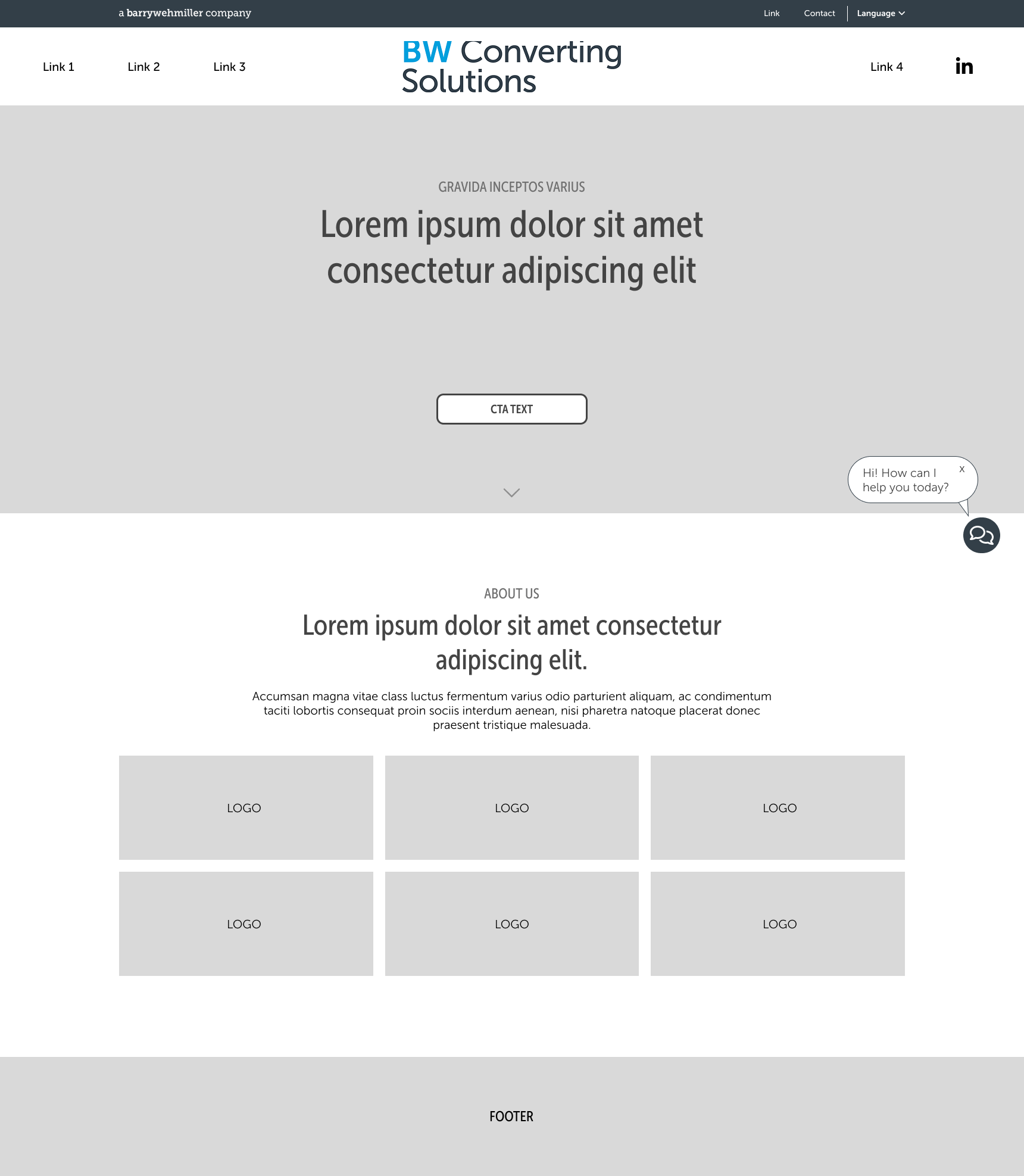 Homepage wireframe