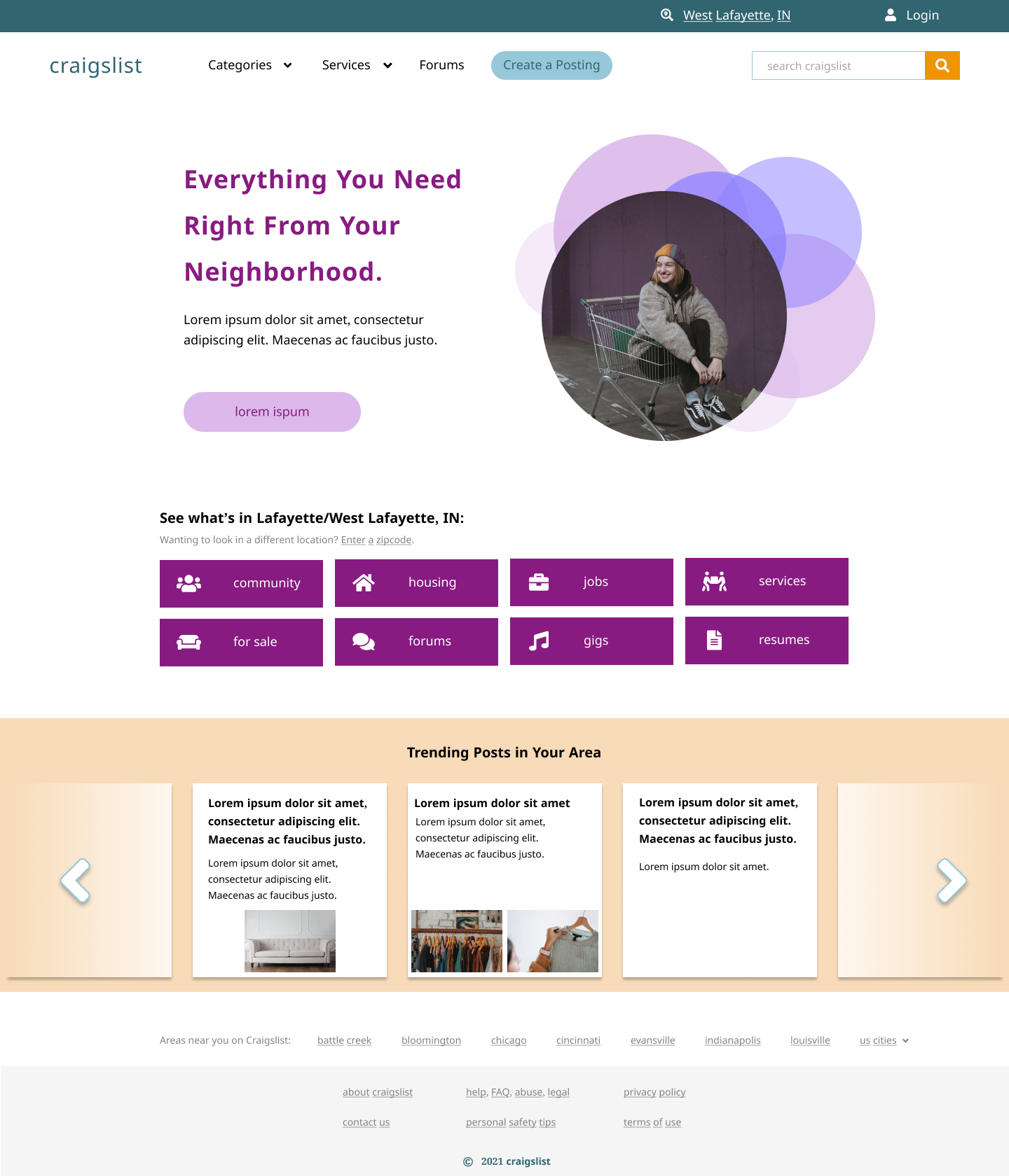 craigslist homepage redesign